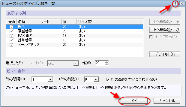 ビューのカスタマイズ 3