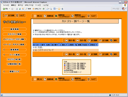ページ情報:カテゴリー別一覧画面